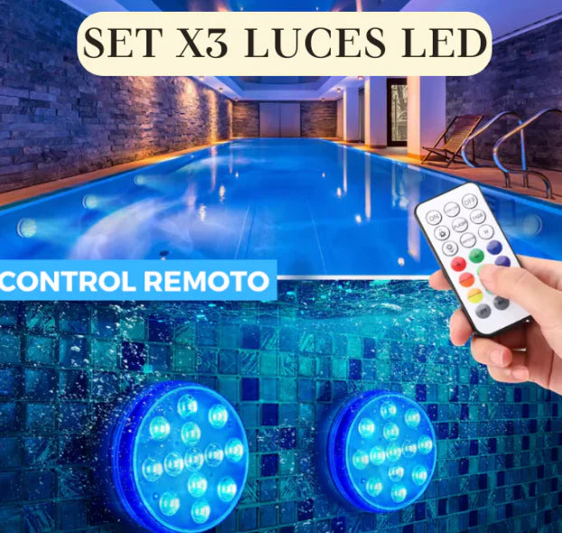 LUCES LED SUMERGIBLES - WATERLED ( pack de 3 con mando incluido )